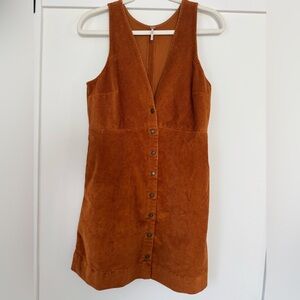 Free People Corduroy Mini Dress in Orange